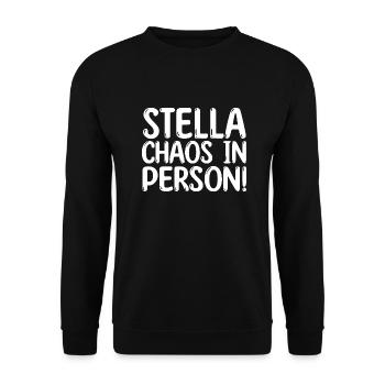 Vorname Stella - Unisex Pullover - Schwarz - Vorne - Alina (178cm) & Michal (187cm)