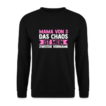 Mom of 3 children - Unisex Sweatshirt - black - Front - Alina (178cm) & Michal (187cm)
