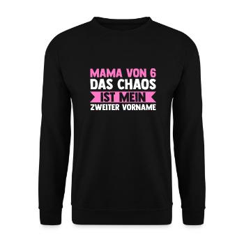 Mom of 6 children - Unisex Sweatshirt - black - Front - Alina (178cm) & Michal (187cm)
