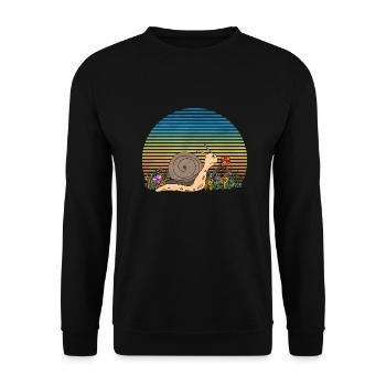 Escargot - Sweat-shirt Unisexe - noir - Devant - Alina (178cm) & Michal (187cm)