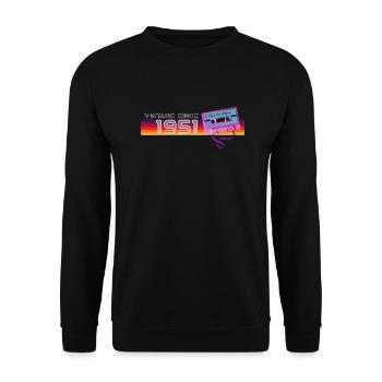 Rétro Vintage 1951 Nostalgique Anniversaire Hommes Femmes - Sweat-shirt Unisexe - noir - Devant - Alina (178cm) & Michal (187cm)