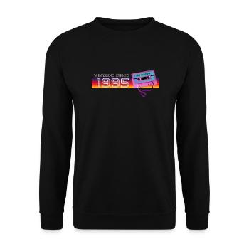 Retro Vintage 1995 Nostalgic Birthday Men Women - Unisex Sweatshirt - black - Front - Alina (178cm) & Michal (187cm)