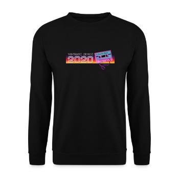Jahrgang 2020 Retro Vintage Nostalgischer Geburtstag - Unisex Pullover - Schwarz - Vorne - Alina (178cm) & Michal (187cm)