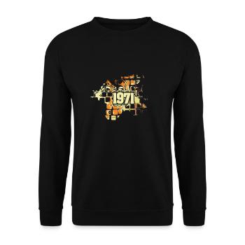 1971 - Sweat-shirt Unisexe - noir - Devant - Alina (178cm) & Michal (187cm)
