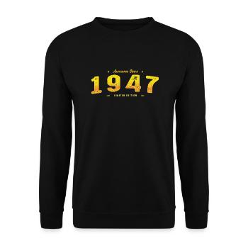 Vintage 1947 Limited Edition - 78th Birthday - Unisex Sweatshirt - black - Front - Alina (178cm) & Michal (187cm)