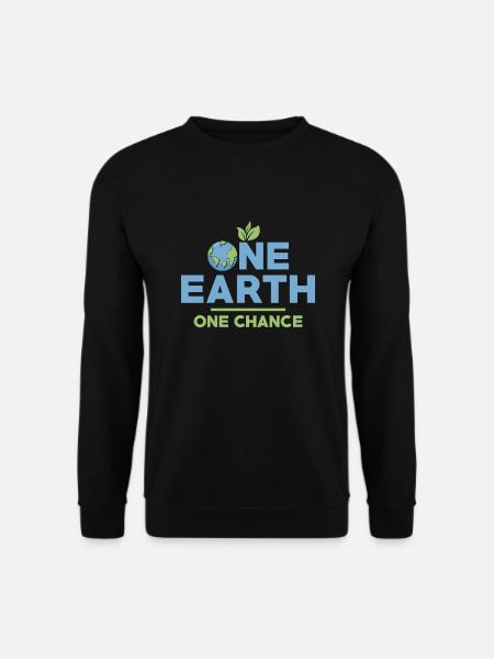 One Earth One Chance Planet Environmental Earth Da - Unisex Sweatshirt - black