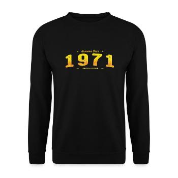 Das Beste von 1971 - Geschenk zum 54. Geburtstag in limitierter Auflage - Unisex Pullover - Schwarz - Vorne - Alina (178cm) & Michal (187cm)