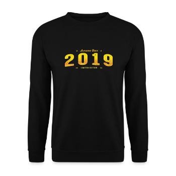 Jahrgang 2019 - Genial seit 2019 6. Geburtstag - Unisex Pullover - Schwarz - Vorne - Alina (178cm) & Michal (187cm)