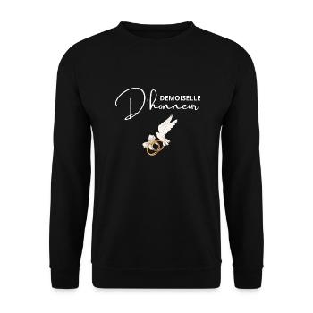 Brautjungfer - Unisex Pullover - Schwarz - Vorne - Alina (178cm) & Michal (187cm)