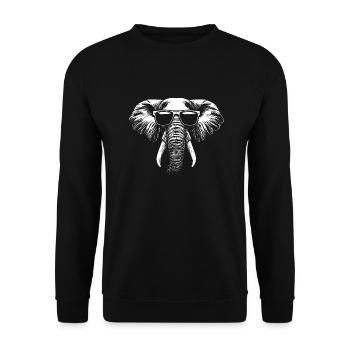 Elephant Sunglasses Summer - Unisex Sweatshirt - black - Front - Alina (178cm) & Michal (187cm)