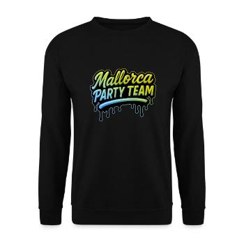 Mallorca Party Team Bunt - Unisex Pullover - Schwarz - Vorne - Alina (178cm) & Michal (187cm)