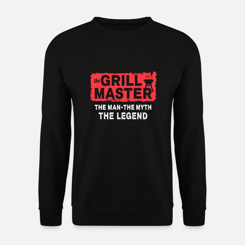 The Grillmaster BBQ Grillen Kultspruch - Unisex Pullover - Schwarz