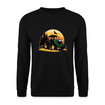 Tractor - Tug - Farmer - Unisex Sweatshirt - black - Front - Alina (178cm) & Michal (187cm)