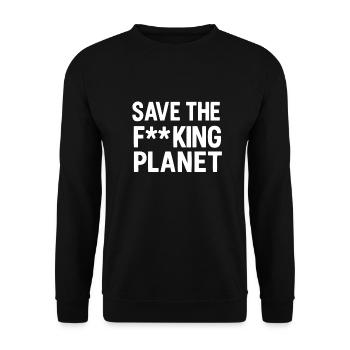Sauvez la de planète blanche - Sweat-shirt Unisexe - noir - Devant - Alina (178cm) & Michal (187cm)