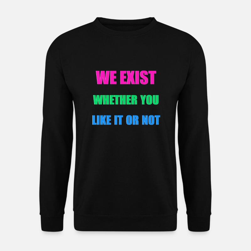 We Exist - Polysexual Flag - Unisex Sweatshirt - black