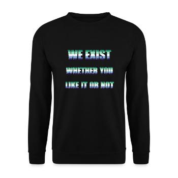 We Exist - Drapeau des hommes gays - Sweat-shirt Unisexe - noir - Devant - Alina (178cm) & Michal (187cm)