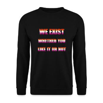 We Exist - Drapeau lesbien - Sweat-shirt Unisexe - noir - Devant - Alina (178cm) & Michal (187cm)
