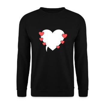 Speech Bubble with Hearts 3 - Unisex Sweatshirt - black - Front - Alina (178cm) & Michal (187cm)