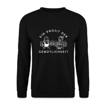 Herr Bier und Frau Bier - Prosit Der Gemütlichkeit - Unisex Sweatshirt - black - Front - Alina (178cm) & Michal (187cm)