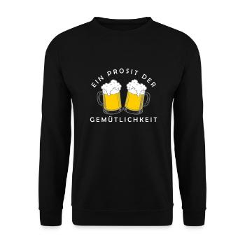 Bier - Ein Prosit der Gemütlichkeit - Unisex Sweatshirt - black - Front - Alina (178cm) & Michal (187cm)