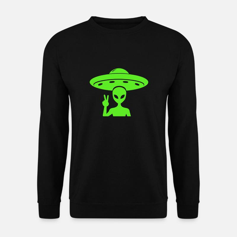 Alien UFO Peace - Unisex Pullover - Schwarz