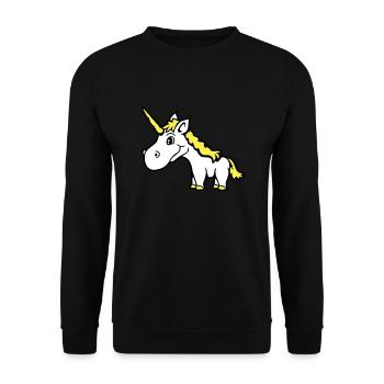 Licorne rose mignon mignon sympathique cheval de dessin animé - Sweat-shirt Unisexe - noir - Devant - Alina (178cm) & Michal (187cm)