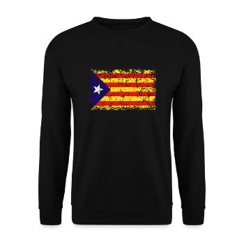 Catalonia Independence Flag - Unisex Sweatshirt - black - Front - Alina (178cm) & Michal (187cm)