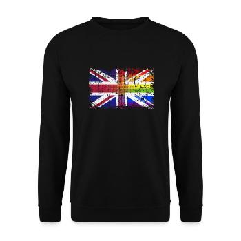 Pride UK Vintage 3 - Unisex Pullover - Schwarz - Vorne - Alina (178cm) & Michal (187cm)