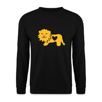 Lion avec le coeur - Sweat-shirt Unisexe - noir - Devant - Alina (178cm) & Michal (187cm)