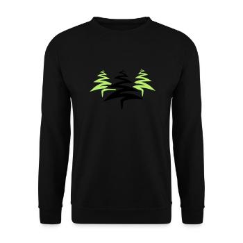 3 baeume weihnachtsbaum weihnachten nikolaus winte - Unisex Pullover - Schwarz - Vorne - Alina (178cm) & Michal (187cm)
