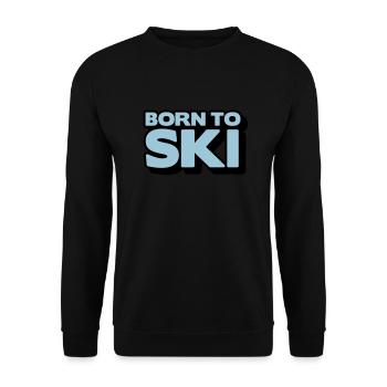 born to ski 2 col - Sweat-shirt Unisexe - noir - Devant - Alina (178cm) & Michal (187cm)