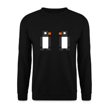 Digitale Pinguine - Unisex Pullover - Schwarz - Vorne - Alina (178cm) & Michal (187cm)