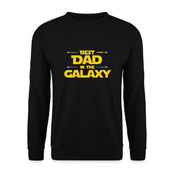 Best Dad in the Galaxy! GELB - Unisex Pullover - Schwarz - Vorne - Alina (178cm) & Michal (187cm)