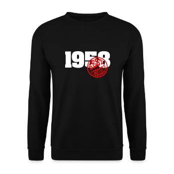 1958 / Geburtstag 1958 / 1958 best choice - Unisex Pullover - Schwarz - Vorne - Alina (178cm) & Michal (187cm)