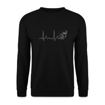 Réglage de l'ECG du rythme cardiaque du turbocompresseur - Sweat-shirt Unisexe - noir - Devant - Alina (178cm) & Michal (187cm)
