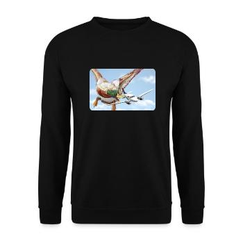 Duck attack (version 1 without speech bubble) - Unisex Sweatshirt - black - Front - Alina (178cm) & Michal (187cm)