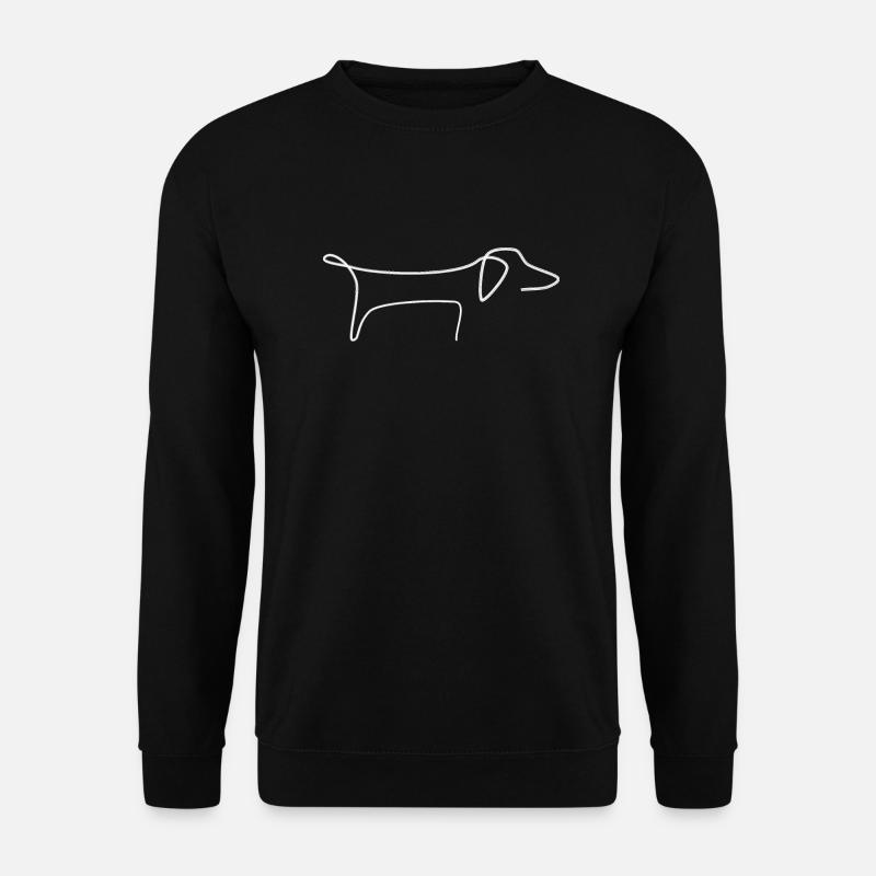 Dackel line art Hund Strich - Unisex Pullover - Schwarz