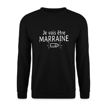 Je vais être marraine / future marraine - Sweat-shirt Unisexe - noir - Devant - Alina (178cm) & Michal (187cm)