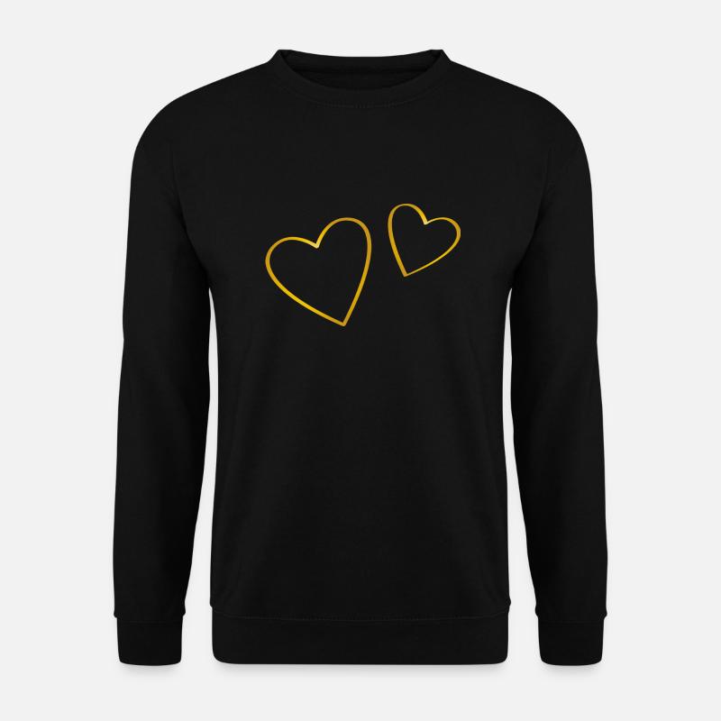 Zwei Herzen gold - Unisex Pullover - Schwarz