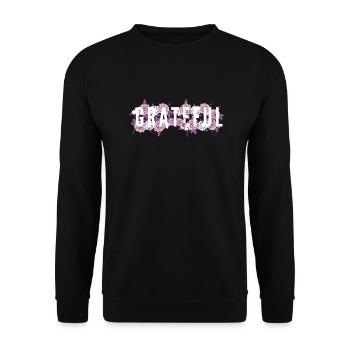 Dankbar - Unisex Pullover - Schwarz - Vorne - Alina (178cm) & Michal (187cm)