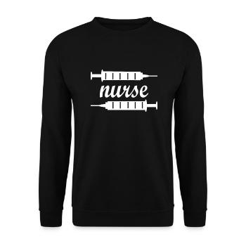 Nurse Krankenschwester Doctor - Unisex Pullover - Schwarz - Vorne - Alina (178cm) & Michal (187cm)