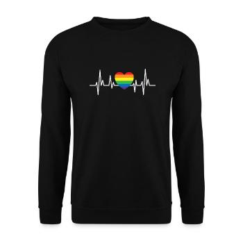 Puls Pride Transgenre LGBT Droits cadeaux - Sweat-shirt Unisexe - noir - Devant - Alina (178cm) & Michal (187cm)