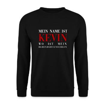 Mein Name ist Kevin - troll design - Unisex Pullover - Schwarz - Vorne - Alina (178cm) & Michal (187cm)