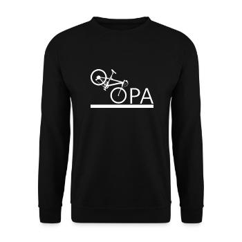 Opa Fahrrad Mountainbike Radeln bester Opa - Unisex Pullover - Schwarz - Vorne - Alina (178cm) & Michal (187cm)