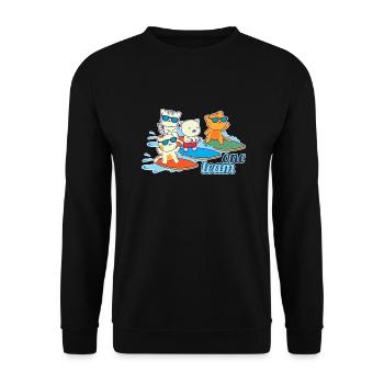 équipe famille chat surf enterrement de vie de jeune fille animal - Sweat-shirt Unisexe - noir - Devant - Alina (178cm) & Michal (187cm)