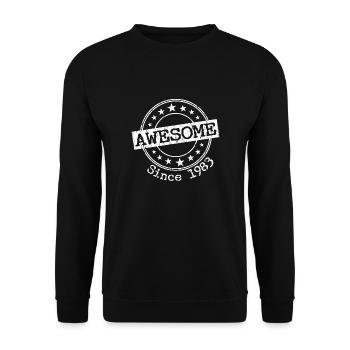 Jahrgang 1983 40. Geburtstag Hochzeitstag Jubiläum - Unisex Pullover - Schwarz - Vorne - Alina (178cm) & Michal (187cm)