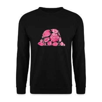 Pink Bucket Hat. Petrykivka Painting. UA ART. - Unisex Sweatshirt - black - Front - Alina (178cm) & Michal (187cm)