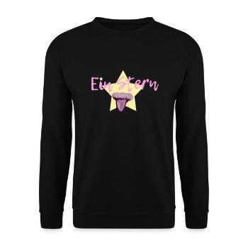 A star in violet - Unisex Sweatshirt - black - Front - Alina (178cm) & Michal (187cm)