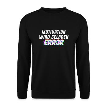 Motivation wird geladen - Unisex Pullover - Schwarz - Vorne - Alina (178cm) & Michal (187cm)