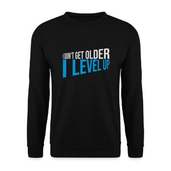 get older level up - Unisex Sweatshirt - black - Front - Alina (178cm) & Michal (187cm)